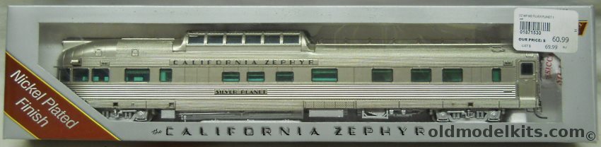 Broadway Limited 1/87 California Zephyr Vista Dome Buffet / Lounge / Observation Silver Planet - HO Scale, 1530 plastic model kit